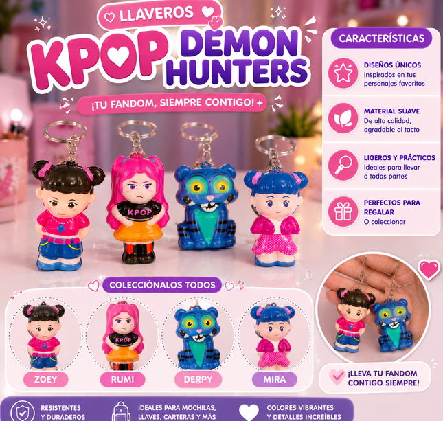 12 Squishies Guerreras K-Pop Llavero $8 c/u
