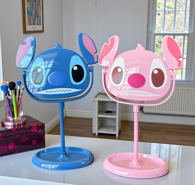 Espejo Stich Tocador Azul/Rosa con Joyero
