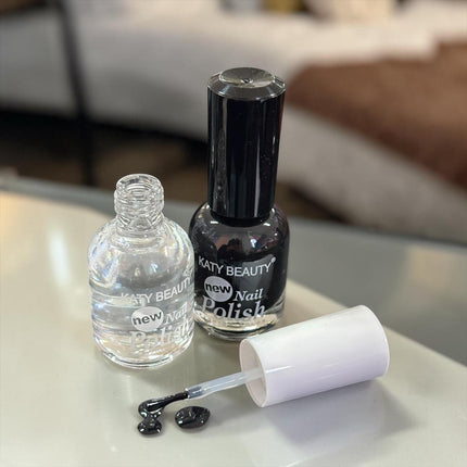12 Esmaltes Polish Negro/Transparente $9.9 c/u