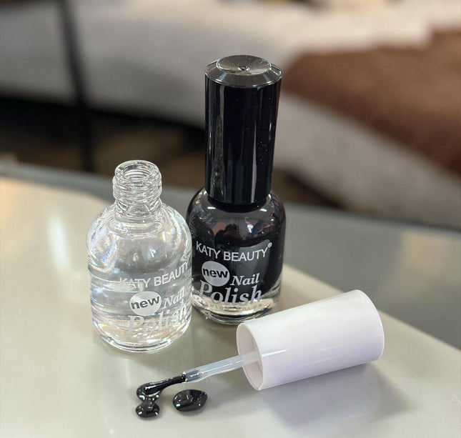 12 Esmaltes Polish Negro/Transparente $9.9 c/u