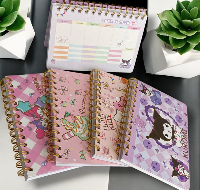 6 Agendas Sanrio con espiral $19.8 c/u