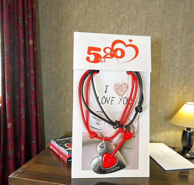 12 Pulseras Parejas Corazon con Flecha $13.7 c/u