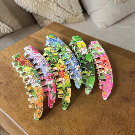 12 Pinzas Bananas con Pedreria Colores $11 c/u