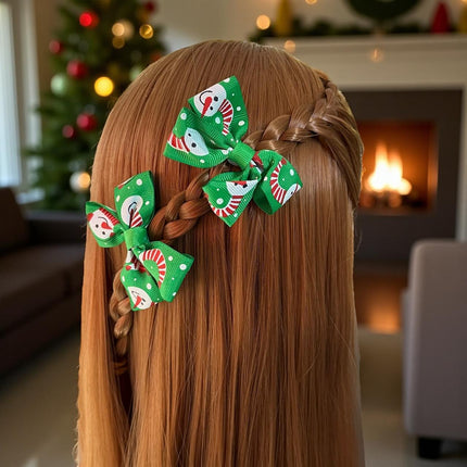 12 Pares de moñitos Santa Navideños $5.6 c/u