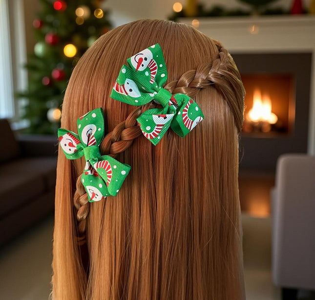 12 Pares de moñitos Santa Navideños $5.6 c/u