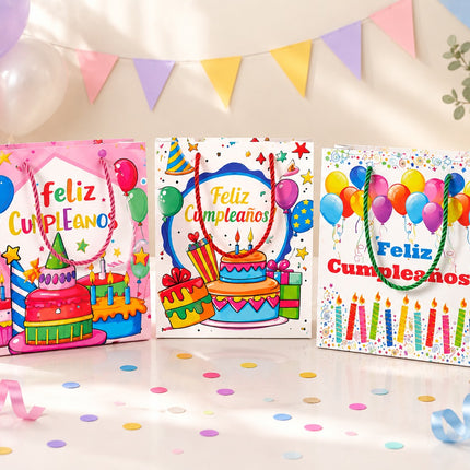 Exclusivo Tienda en linea 💥💎 12 Bolsas para Regalo "Feliz Cumpleaños" Hermosa $7.5 c/u