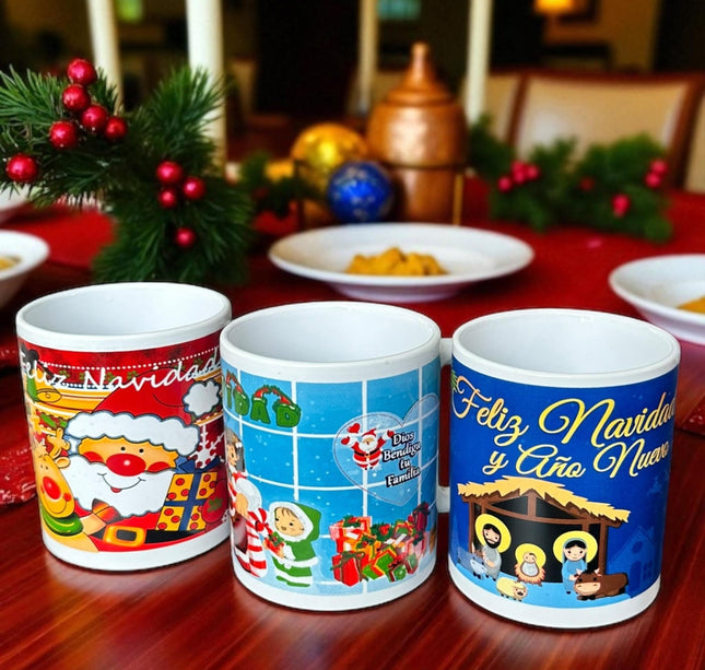 3 Taza Navidad Decorada $26 c/u
