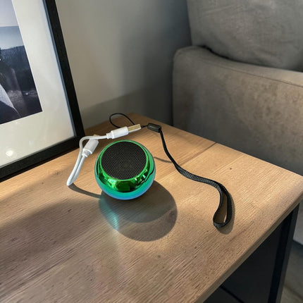 Bocina pequeña circular portátil inalámbrica Bluetooth Colores Metalicos