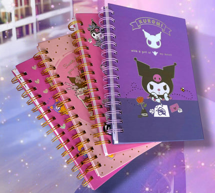 6 Libretas Kuromi con esprila Grande $33 c/u