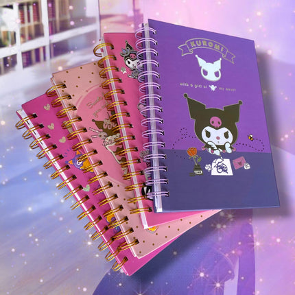 6 Libretas Kuromi con esprila Grande $33 c/u