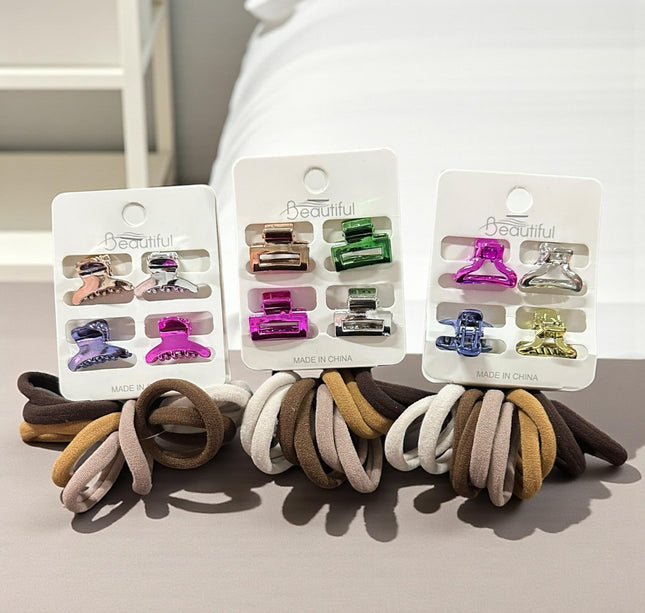 12 Sets Donas Colores y Pincitas para cabello $13 c/u