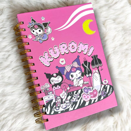 6 Libretas Kuromi con esprila Grande $33 c/u