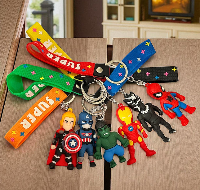 12 Llaveros Super Heroes Cintas $7.5 c/u