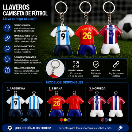 12 Squishies Playeras Mundial Llavero $8.5 c/u