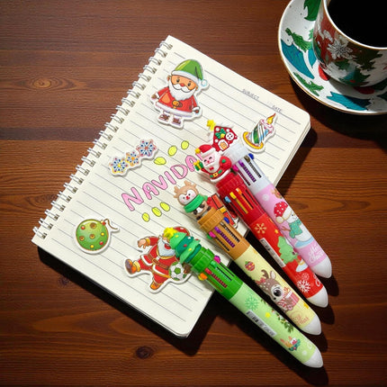 36 Plumas Navideñas Multitintas $13.20 c/u