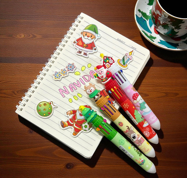 36 Plumas Navideñas Multitintas $13.20 c/u