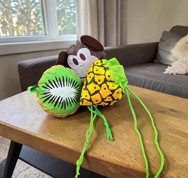12 Bolsas con Funda Animalitos, Reulizable de Bolsillo 50cm*37cm $20 c/u