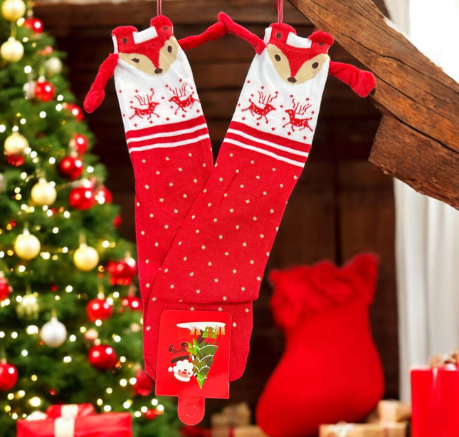 12 Calcetines de Animalitos Navideños con Manitas $27 c/u