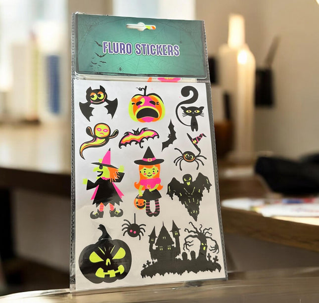 12 Stickers Halloween Fluorecentes $10 c/u