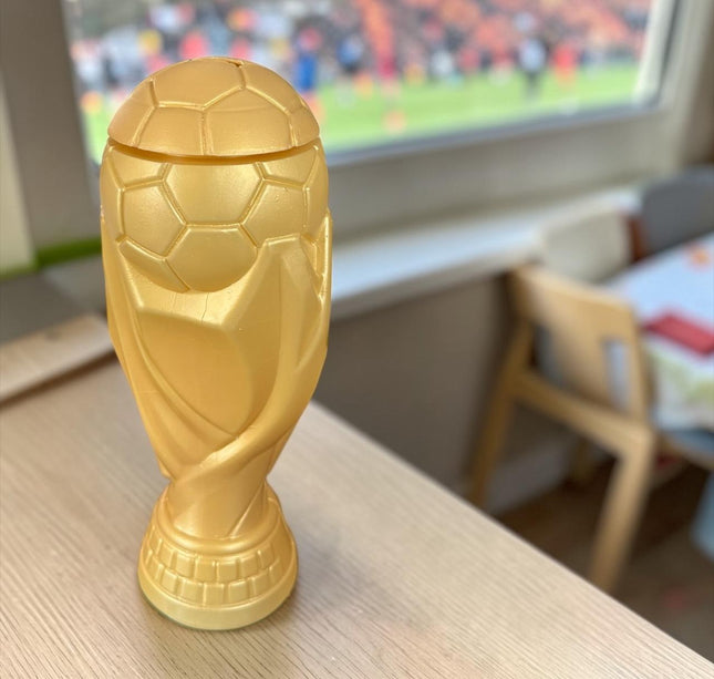 2 Alcancia "Copa Mundial" Dorada $35 c/u