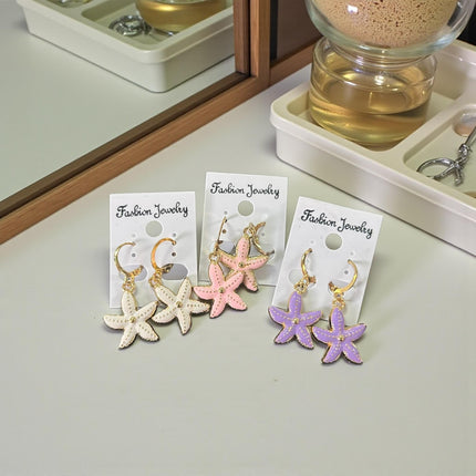12 Aretes Estrellas de Mar Colores $9 c/u