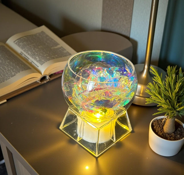 12 Rosa Eterna con Base y Luz Chica $27 c/u