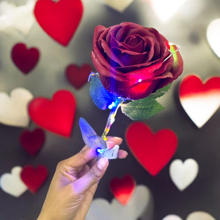 3 Rosa de Regalo con Luz y Tarjeta San Valentín $55 c/u