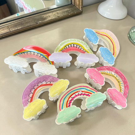 12 Pinzas Arcoiris Lindas $27 c/u