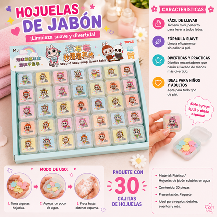 30 Cajitas Labubus con Hojuelas de Jabón $3.9 c/u