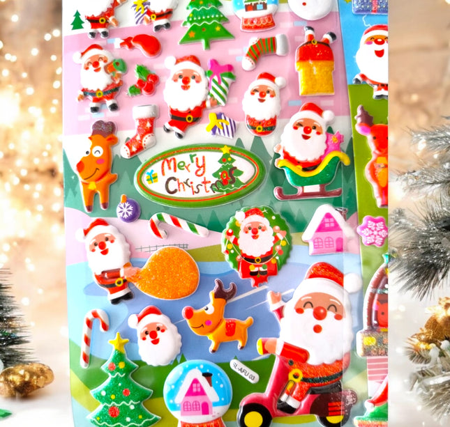 12 Planilla 42 Stickers Calcomanias Santa Claus $5.7 c/u