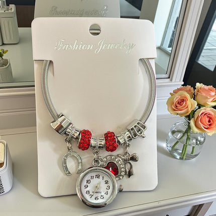 12 Pulseras Pandoras San Valentin con Reloj $37 c/u