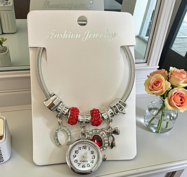 12 Pulseras Pandoras San Valentin con Reloj $37 c/u