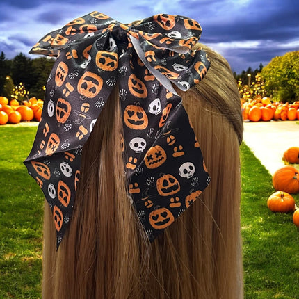 12 Moños Halloween Estampados $6.75 c/u