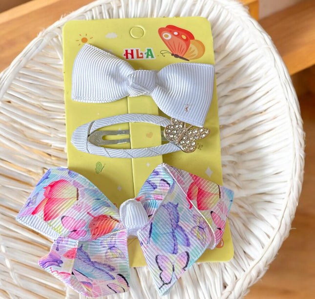 12 Sets de Pasadores con Moños Mariposas $5.9 c/u