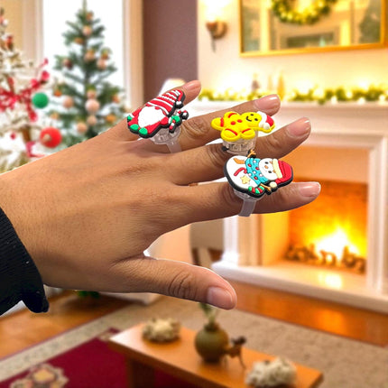50 Anillos Navideños Con Luz $4.25 c/u