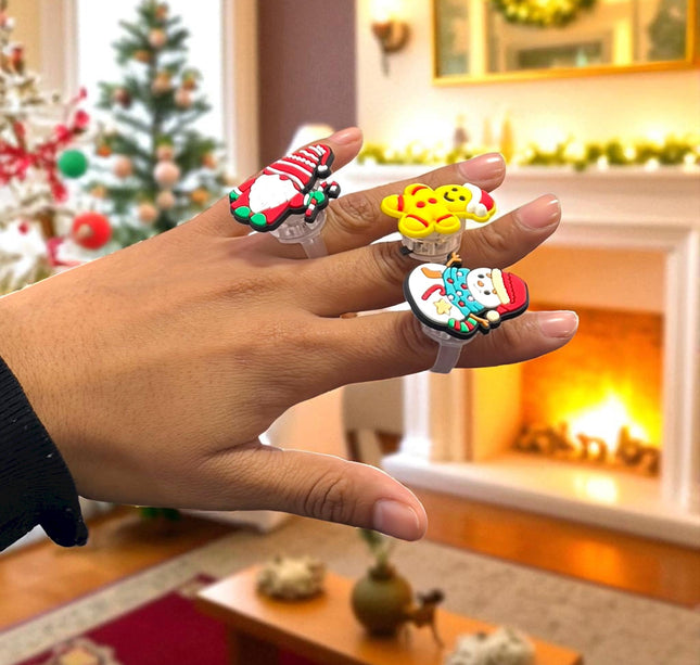 50 Anillos Navideños Con Luz $4.25 c/u