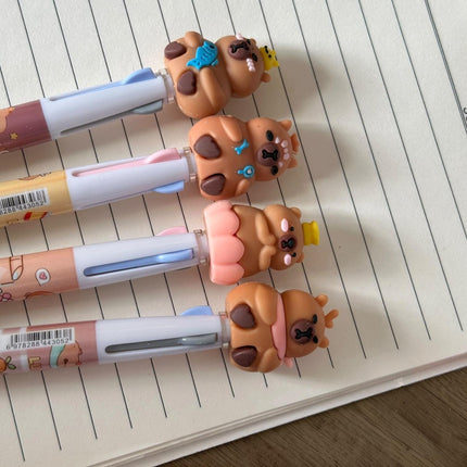 48 Lapiceros Capibara Multitinta Figura 3D 4 Colores $6 c/u