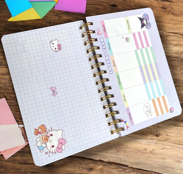 6 Agendas Sanrio con espiral $19.8 c/u