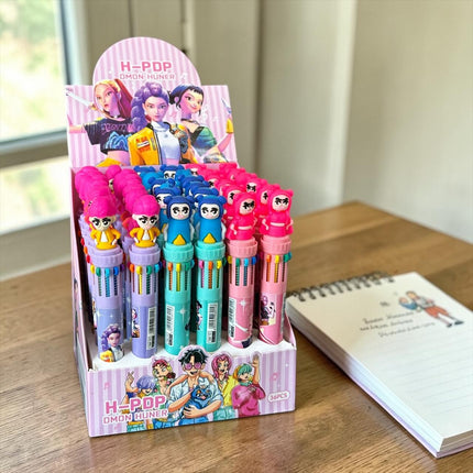 36 Lapiceros Guerreras K-Pop Multitintas con Figura 3D $9.5 c/u
