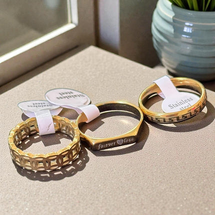 100 Anillos para Hombre Acero Inoxidable $3.5 c/u