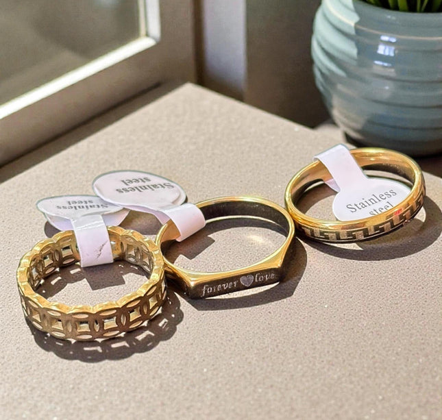 100 Anillos para Hombre Acero Inoxidable $3.5 c/u