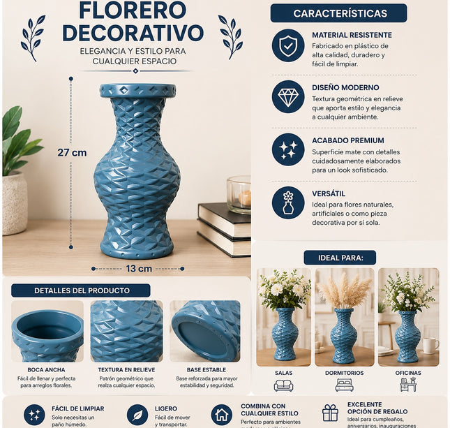 Exclusivo Tienda en linea 💥💎Florero de Plastico Azul