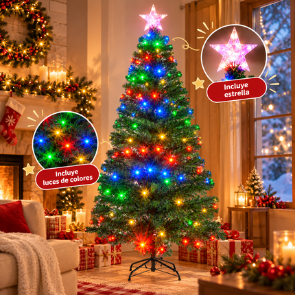 Árbol Navideño Mágico con Luces y Estrella Inlcuidos de 210cm