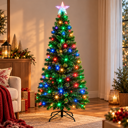 Arbol de Navidad con luces Fibra y estrella incluidas 180cm