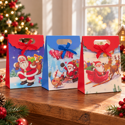 12 Bolsas Navideñas Chicas con Velcro $5.5 c/u