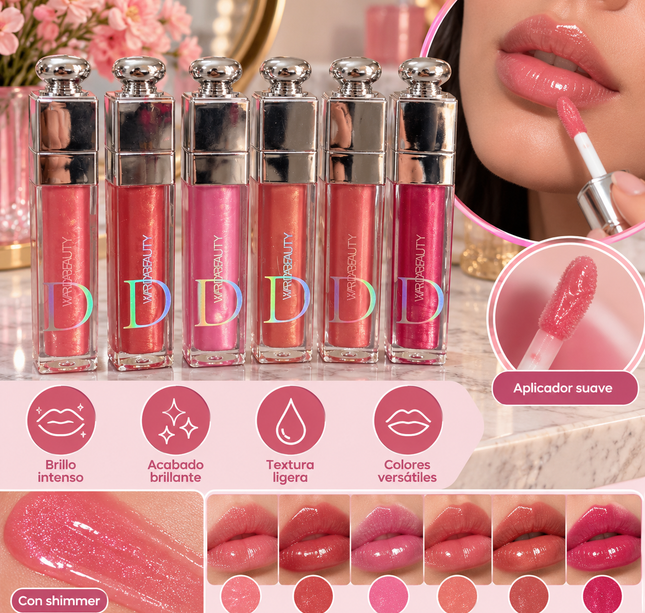 Exclusivo Tienda en linea 💥💎6 Gloss Shimmer para Labios "WardaBeauty" $18 c/u