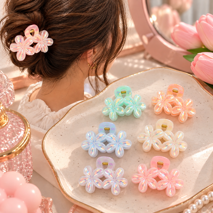 12 Pinzas para Cabello Flores Mágicas $7.5 c/u