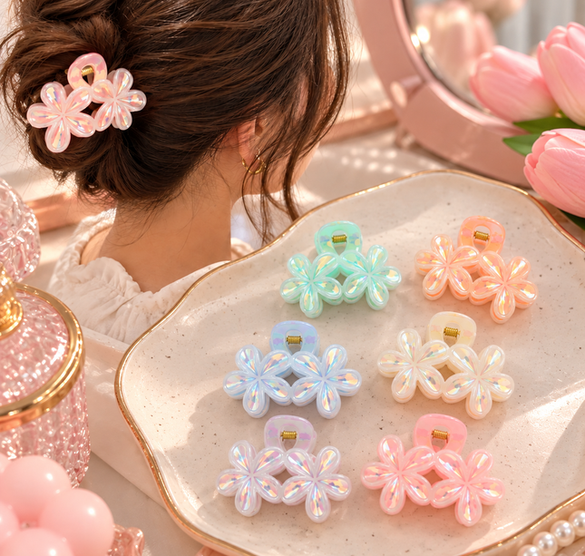 12 Pinzas para Cabello Flores Mágicas $7.5 c/u