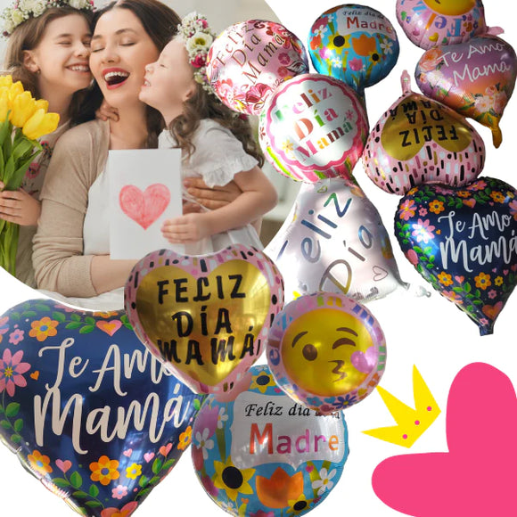 10 Globos mamá Corazón 18 pulgadas $4.5 c/u