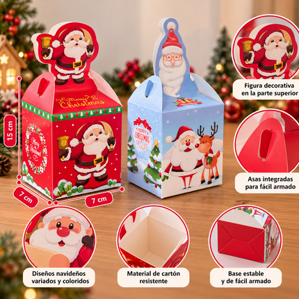 50 Caja de Regalo Navidad Santa $2.4 c/u